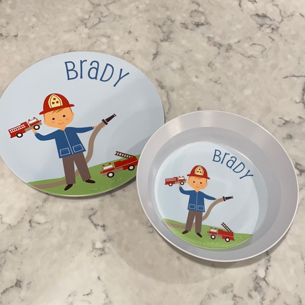 Personalized “Brady” plate and bowl
